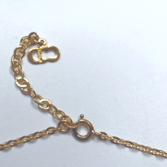 CHRISTIAN DIOR ✨️ Necklace Oval GP Plated Gold - Picture 7 of 11